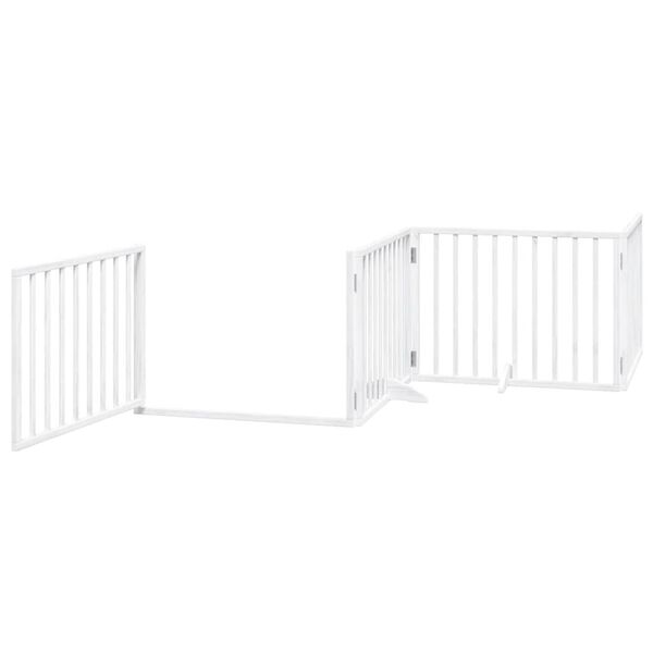vidaXL Cancello Cani Porta Pieghevole Bianco 12 Pannelli 960 cm Pioppo
