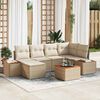 vidaXL Set Divano da Giardino con cuscino 7 pcs Beige polyrattan