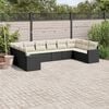 vidaXL Set Divani da Giardino 10pz con Cuscini in Polyrattan Nero
