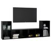 vidaXL Set Mobile TV 3 pz Nero in Legno Multistrato