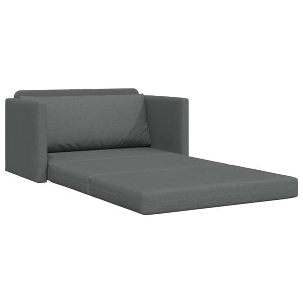 vidaXL Divano letto 110cm Grigio scuro Tessuto