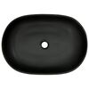 vidaXL Lavabo da Appoggio Grigio e Nero Ovale 59x40x14 cm Ceramica