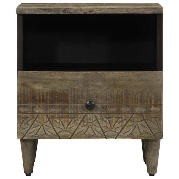 vidaXL Comodini 2pz Grigio Chiaro 40x33x46 cm in Legno Massello Mango