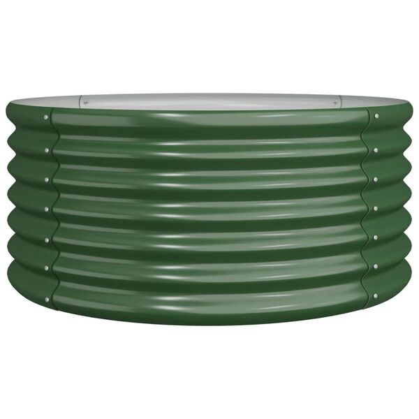 vidaXL Vaso da Giardino Acciaio Zincato 80x80x36 cm Verde