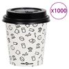 vidaXL Bicchieri Carta Caff&egrave; con Coperchi 200 ml 1000pz Bianchi e Neri