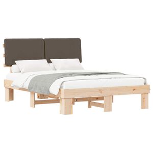 vidaXL Letto con Testiera Rivestita Talpa 160 x 200 cm Pino massello