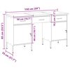 vidaXL Mobile da lavoro con cassetto 3 pcs Nero 150 x 55 x 85 cm