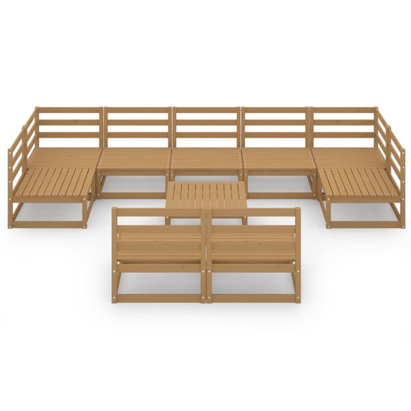 vidaXL Set Divani da Giardino 10 pz in Legno Massello di Pino