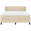vidaXL Letto a molle con materasso Crema 160 x 200 cm Tessuto