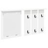 vidaXL Appendiabiti a muro A parete Bianco 85 x 10 x 45 cm