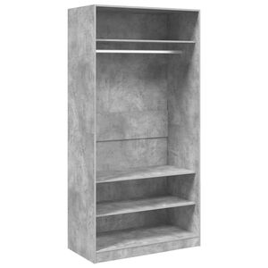 vidaXL Armadio Grigio Cemento 100x50x200 cm in Legno Multistrato