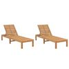 vidaXL Lettini Prendisole 2 pz in Legno Massello di Teak