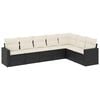 vidaXL Set Divani da Giardino con Cuscini 7pz Nero Polyrattan