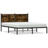 vidaXL Giroletto senza Materaso in Metallo Rovere Fumo 140x190 cm