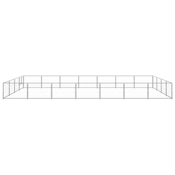 vidaXL Gabbia per Cani Argento 28 m² in Acciaio