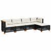 vidaXL Set Divani da Giardino 5 pz con Cuscini in Polyrattan Nero