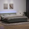 vidaXL Letto a Molle con Materasso e LED Grigio Chiaro 180x210cm Velluto