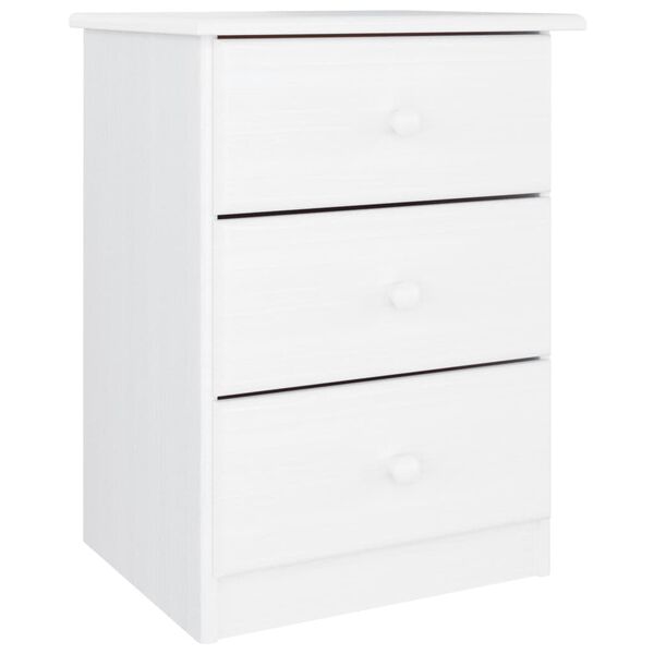 vidaXL Comodino ALTA Bianco 41x35x55,5 cm in Legno Massello di Pino