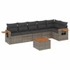 vidaXL Set Divani da Giardino 7 pz con Cuscini Grigio in Polyrattan