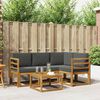 vidaXL Set di divani da esterno con cuscino 5 pcs Naturale e Antracite