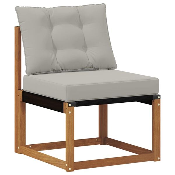 vidaXL Set di divani da esterno 11 pcs Grigio Naturale e Chiaro