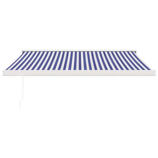 vidaXL Tenda Sole Retrattile Blu e Bianca 3,5x2,5m Tessuto e Alluminio