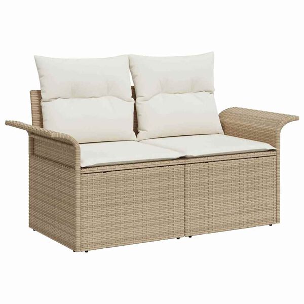 vidaXL Set Divano da Giardino 10 pcs Beige Poly Rattan