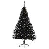 vidaXL Albero di Natale artificiale con luci integrate Nero 150 cm PVC