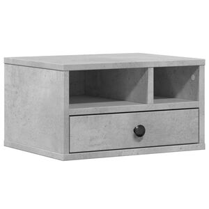 vidaXL Supporto Stampante Grigio Cemento 40x32x22,5 Legno Multistrato