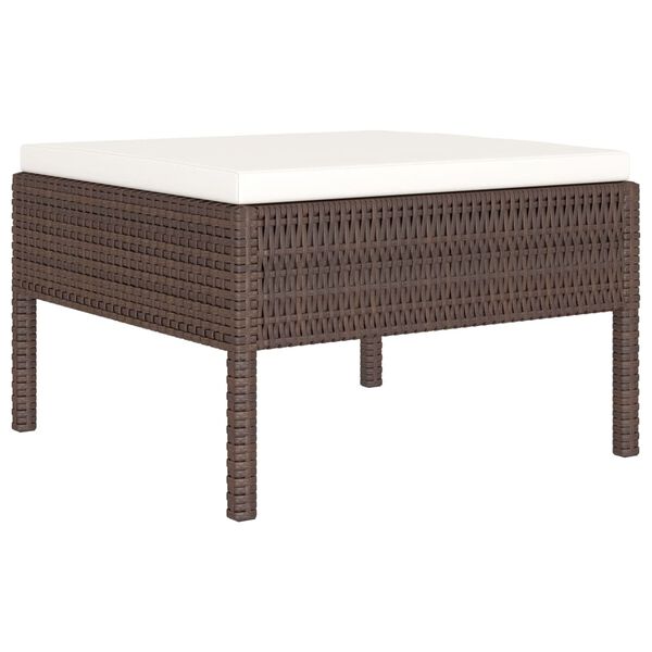 vidaXL Set Divani da Giardino 6 pz con Cuscini in Polyrattan Marrone
