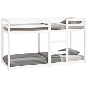 vidaXL Letto a Castello Bianco 75x190 cm in Legno Massello di Pino