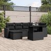 vidaXL Set Divani da Giardino con Cuscini 7pz Nero Polyrattan