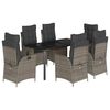 vidaXL Set da Pranzo da Giardino 7 pz con Cuscini in Polyrattan Grigio