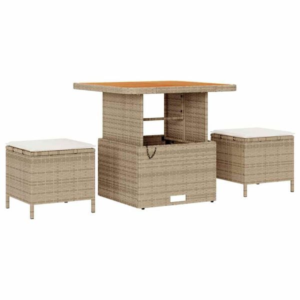 vidaXL Set Divano da Giardino 9 pcs Beige Poly Rattan