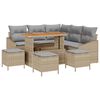 vidaXL Set Divano da Giardino con cuscino 9 pcs Beige Poly Rattan