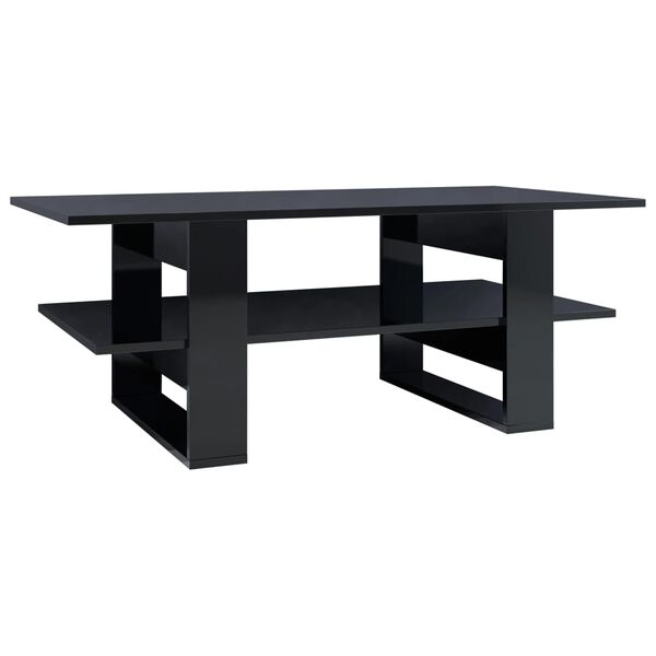 vidaXL Tavolino da Salotto Nero Lucido 110x55x42 cm Legno Multistrato