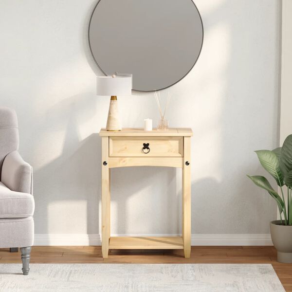 vidaXL Tavolino Consolle Corona 55x35x73 cm in Legno Massello di Pino
