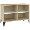 vidaXL Mobile TV con Gambe Metallo Bianco e Rovere Sonoma 69,5x30x50cm