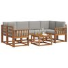 vidaXL Set di divani da esterno 7 pcs Grigio Naturale e Chiaro