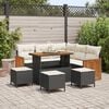 vidaXL Set Divano da Giardino 9 pcs Nero e Crema polyrattan