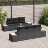 vidaXL Set Divano da Giardino con cuscino 7 pcs Nero Poly Rattan