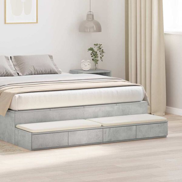vidaXL Cassetti per letto Grigio cemento 160 x 36,5 x 16,5 cm