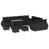 vidaXL Set Divano da Giardino 14 pz Nero polyrattan