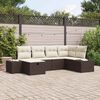 vidaXL Set Divano da Giardino con cuscino 6 pcs Marrone polyrattan