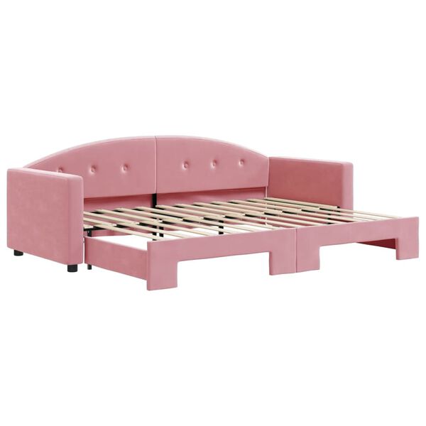 vidaXL Divano Letto con Letto Estraibile Rosa 80x200 cm in Velluto