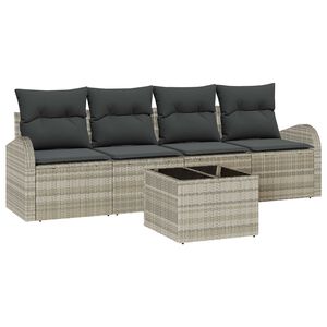 vidaXL Set Divano da Giardino Grigio chiaro 55 x 55 x 37 cm polyrattan