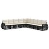 vidaXL Set Divano da Giardino 9 pz Nero e Bianco Crema polyrattan