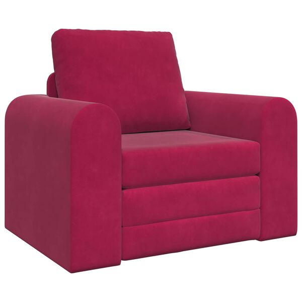 vidaXL Divano letto Rosso Vino 98 x 71 x 83 cm Velluto