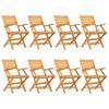 vidaXL Sedie Pieghevoli 8pz 55x62x90cm Legno Massello Teak