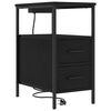 vidaXL Armadio da Notte Rovere Nero 30 x 48 x 61 cm